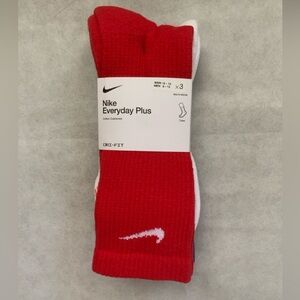 NWT Nike Everyday Plus Dri‑FIT Crew Socks — 3 Pairs (Red. White, Blue)